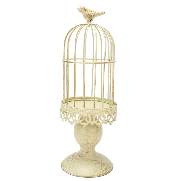 Birdcage lysestake dekorative fuglebur Metall lysestake Retro shabby lysestake for skrivebordsdekorasjon i hjemmet