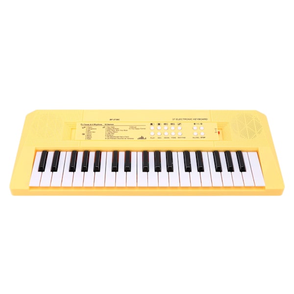 Elektroniskt piano keyboard barn 37 tangenter keyboard piano pedagogiskt instrument leksak med mikrofon gul