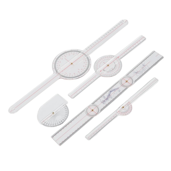 5 Styck Finger Small Joint Goniometer Clear Scale Transparent PVC Finger Goniometer Kit för knä Armbågsled