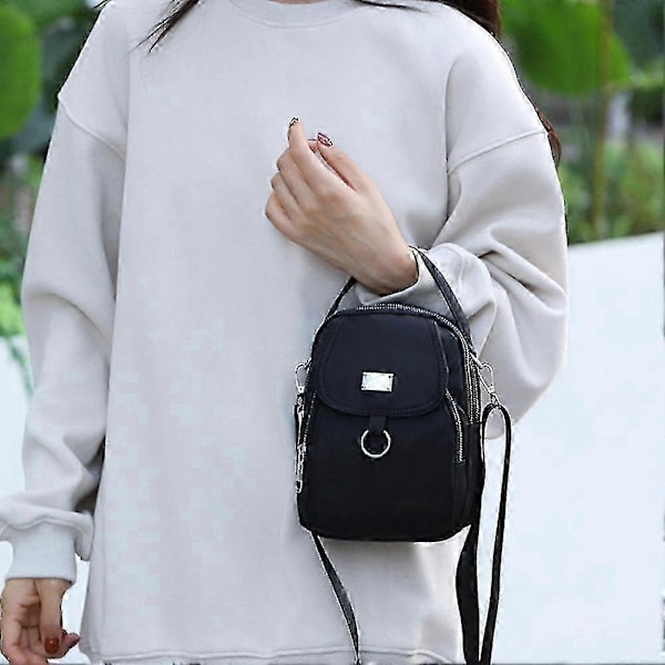 Koreansk mote skulderveske crossbody mobiltelefonveske damevesker Svart