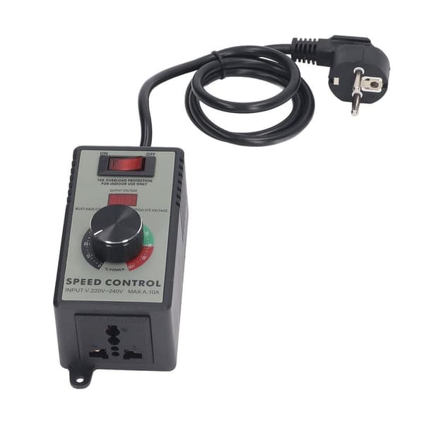 AC Motor Hastighetskontroller Elektrisk Vifte Variabel Hastighetsregulator med 10A Universaluttak EU-plugg AC220 til 240V 4000W 0.4