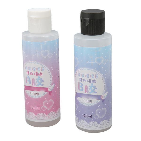 Flytande genomskinlig silikon DIY Elasticitet Knådad pressad genomskinlig silikongummi för hantverk Dukmålning 120ml