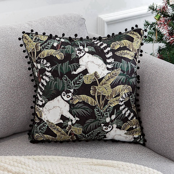 Set med 7 st Djur Växter Dekorativa Mjuka Kuddfodral för Soffa, Sovrum - 45x45cm