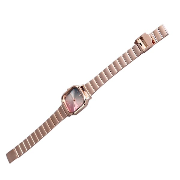 Klocka för kvinnor med färgglad urtavla i kvarts, armband i rostfritt stål, vattentät, passar alla studenter, armbandsklocka i roséguld