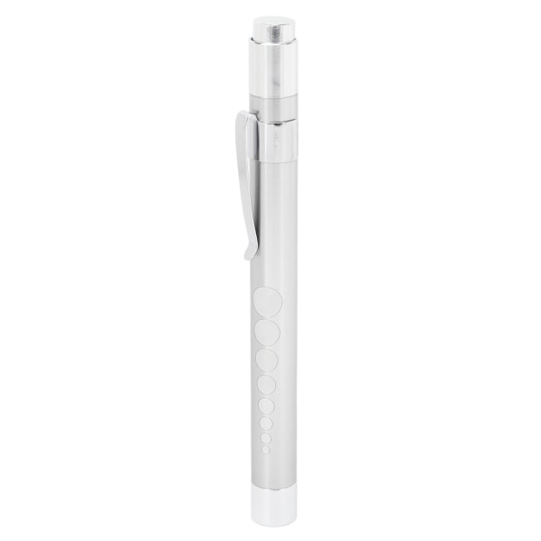 LED Penlight Gul belysning Konkavt huvud Aluminiumlegering Medical Pen Light med pupillmätare Silver