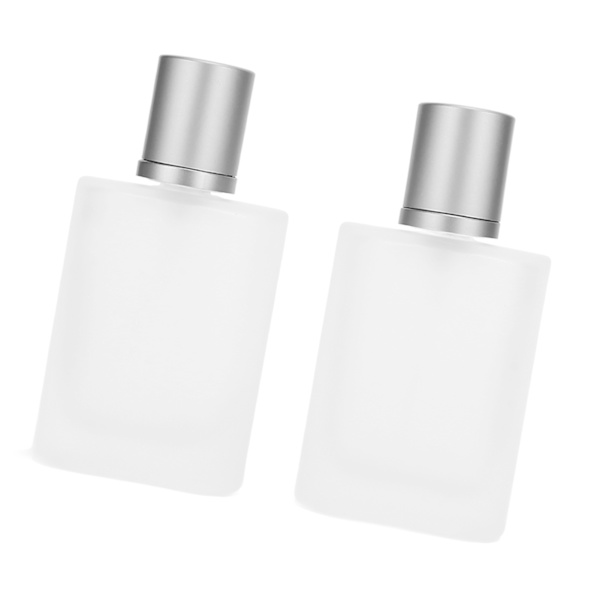 2 stk. parfumesprayflaske tykt glas matteret transparent genopfyldelig tom flaske 50ml