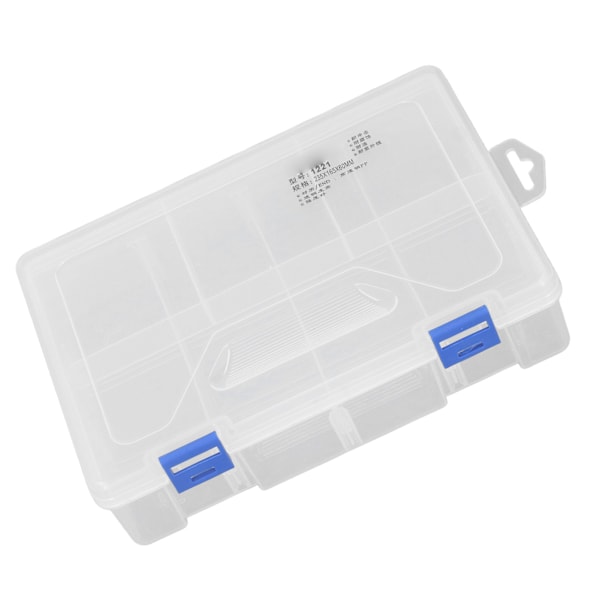 Fackbox 2 lager 8 rutnät Smådelar Organizer Transparent PP Förvaringsbehållare med justerbara avdelare