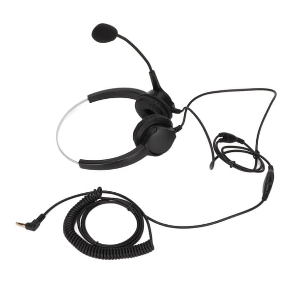 Call Center Headset 3,5 mm stik kablet computerhovedtelefon med støjreducerende mikrofon til telefon, bærbar computer, pc, tablet
