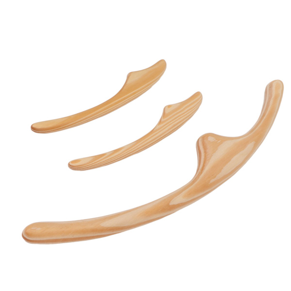 3 stk Cypress Gua Sha-verktøy Muskelavslappende cellulittfjerning Lymfedrenasje-massasjeverktøy for ansikt, armer, ben