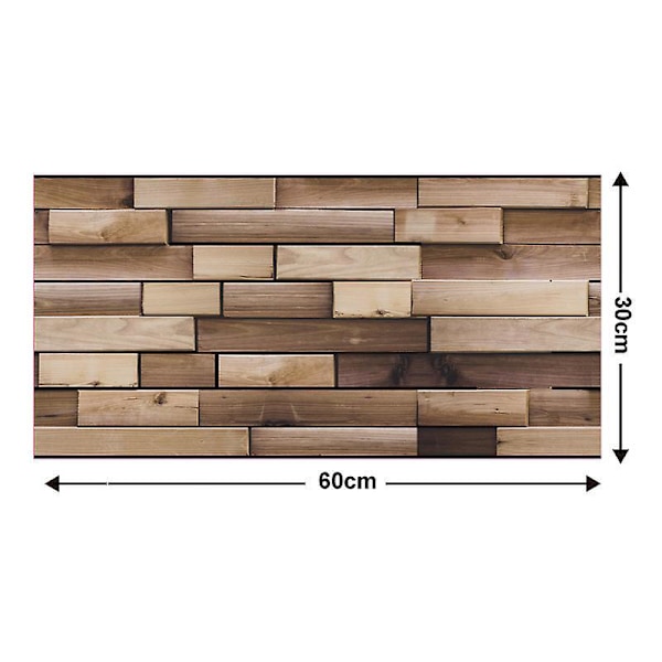 3D PVC Väggpaneler för Dekorativ Kakelbeklädnad - Hasselnöt (60*30cm)