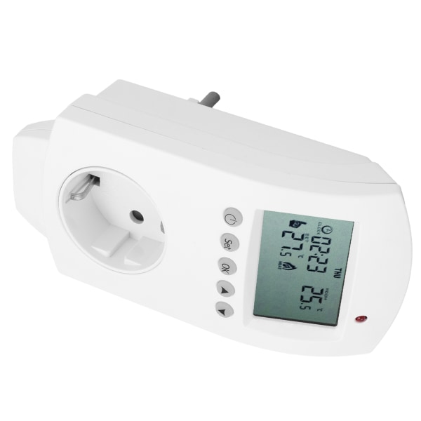 Plug-in termostat LCD programmerbar varmetemperaturkontroller 16A EU AC230V