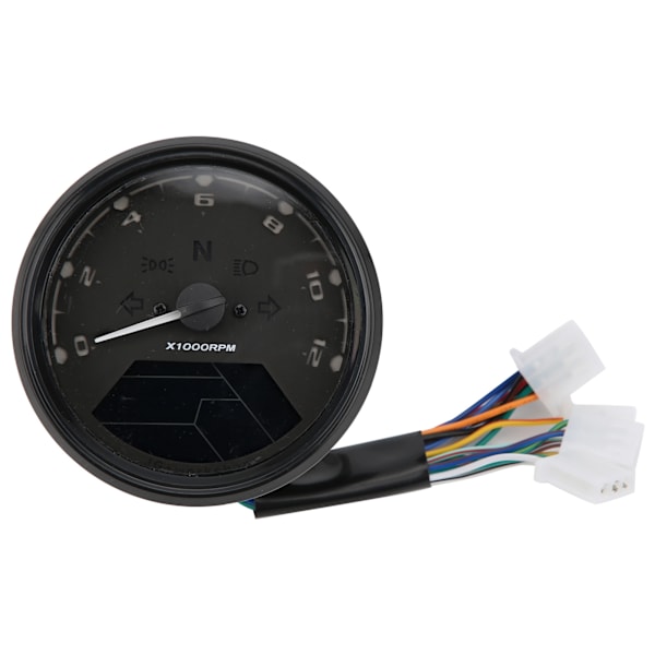 Motorcykel Speedometer LED Multifunktion Digital Indikator Dial Blå Baggrundsbelyst DC 12V