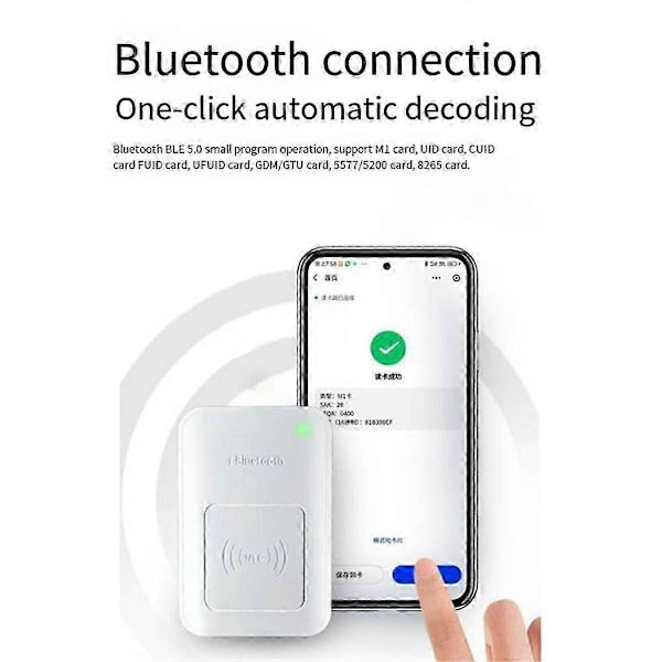 NFC Luku-Kirjoituslaite, Kortinlukija, Salattu Pääsynvalvontadekooderi, Yhteensopiva Bluetooth ICID Puhelimen Kanssa