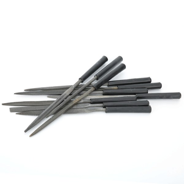 10 st stål multi fil smycken polering bearbetning träsnideri metall handfil set