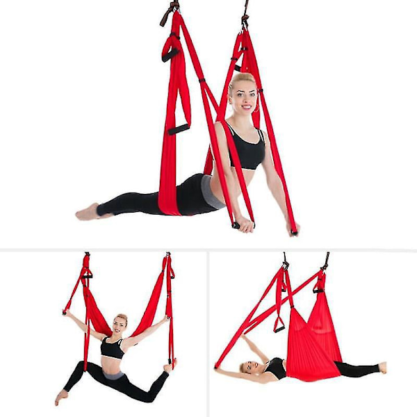 Silke Aerial Yoga Swing Sæt til Forbedrede Inversioner, Fleksibilitet, Core Styrke og Smertelindring Royal Blå