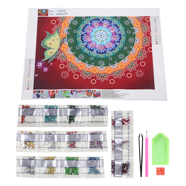 Rhinestone-målning Tredimensionell effekt Inte lätt att falla av Fade Rhinestone-målning Paket för heminredning(Y1059 )