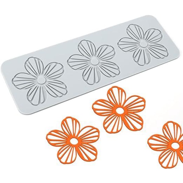 3 hål Pelargonium blommor, form, molds, silikon molds för tårtdekorering