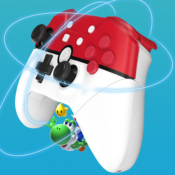 Bluetooth Gamepad NFC Somatosensorisk Dobbelt Motor Vibration Trådløs Game Controller med 3D Joystick til Switch Elfball