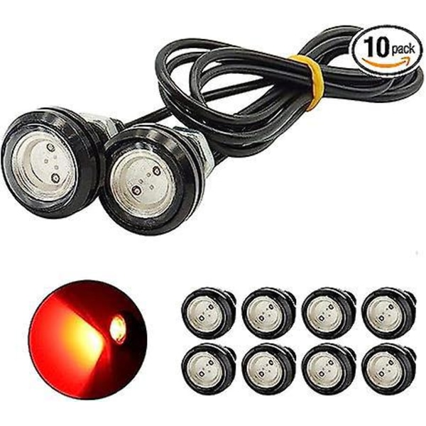 Eagle Eye LED-valot 1.5W DRL Päiväajovalot Autoille (12V, Punainen)