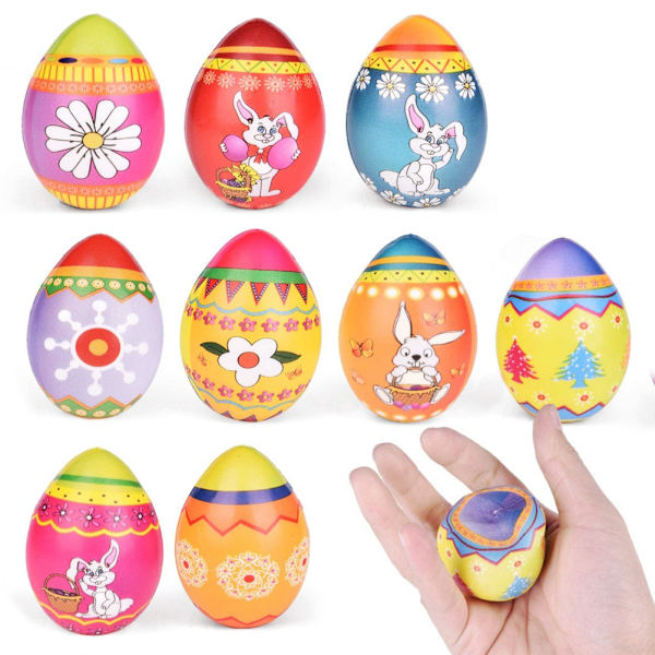 10 stk. PU sprett egg baller stressavlastning egg leketøy simulering påskeegg dekompresjon leketøy