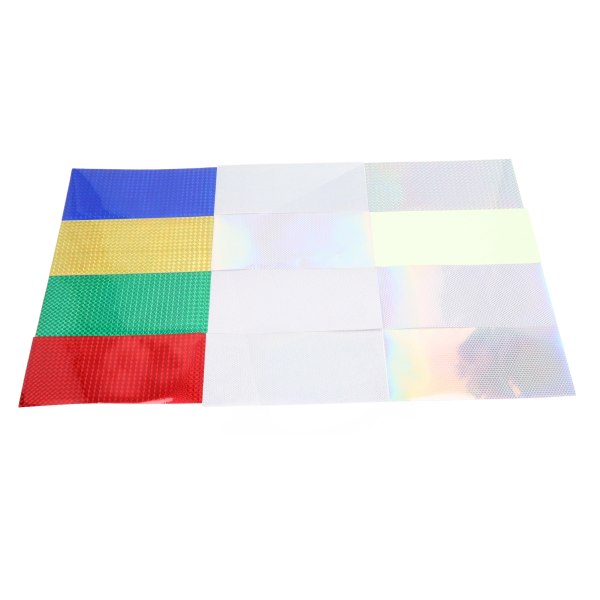 12 stk fiske lokke klistremer blandet farge laser lim film refit materiale lysende dekor