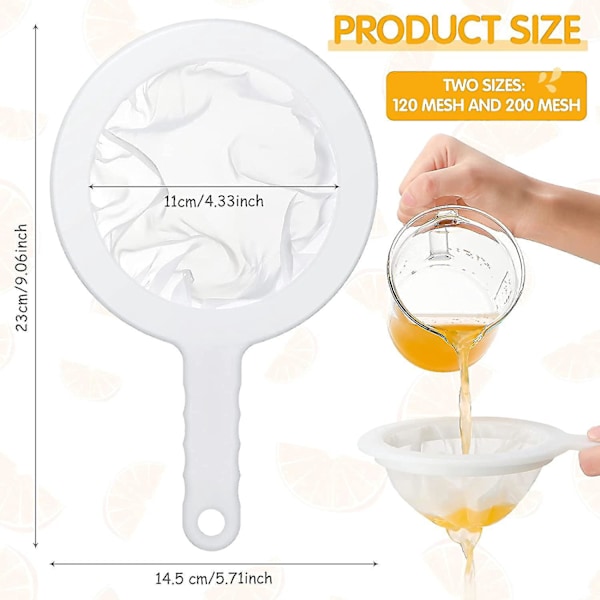 2 st Juice Filter Mesh 100 Mesh Filter Vin Filter Mesh Tratt Filter Mesh Mat Filter Sylt Sil Sylt Mat Filter Mesh