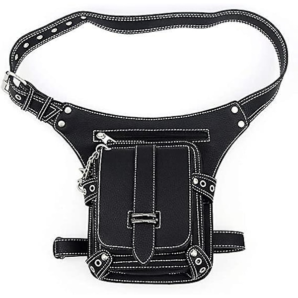 Steampunk Midjeväsk Fanny Pack Mode Gotisk Läder Axelremsväska Messenger Väskor Lår Ben Höft Holster Plånbok Reseväska