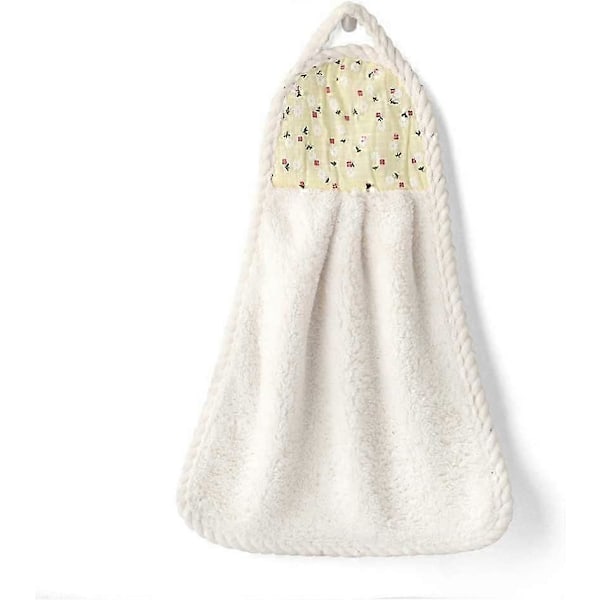 6 st Hängande Handdukar Korallfleece Handduk Vattenabsorption Handduk för Hem Kök Badrum Beige_SZXM
