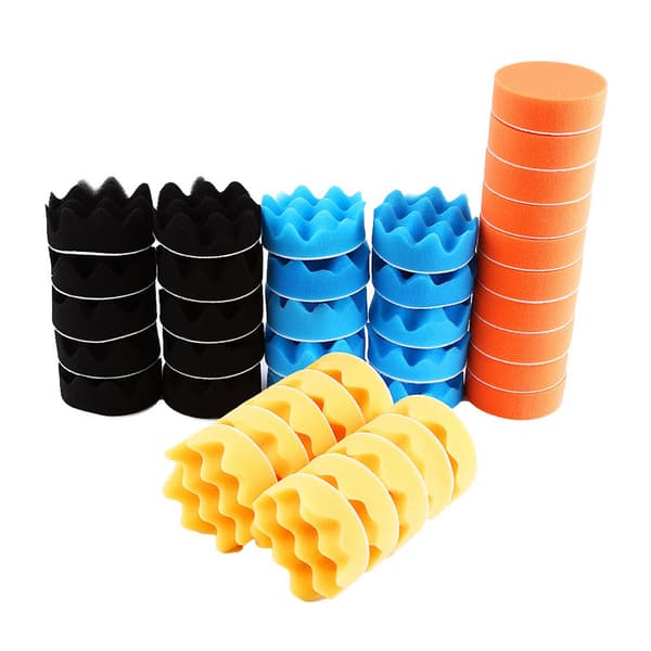 50 stk. 3\" Svamp Polering Polering Voks Pad Kit Værktøj til Bil Polermaskine Buffer