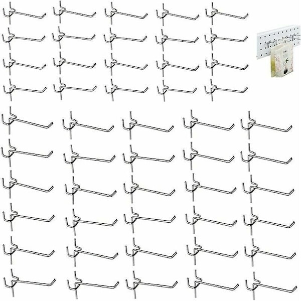 50 Stycken Pegboard Väggkrok, Enkel Krok Pegboard Vägg, Pegboard Krokar, Pegboard Vägg Tillbehörskrok, för Pegboard Väggpanel Dörr, Butik, 3.3mm, 5cm