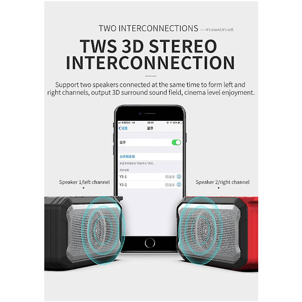 Bærbar Vanntett Bluetooth-høyttaler - HD-lyd, Trådløse høyttalere for hjem, fest, utendørs, strand - Perfekte elektroniske gadgets, bursdagsgave