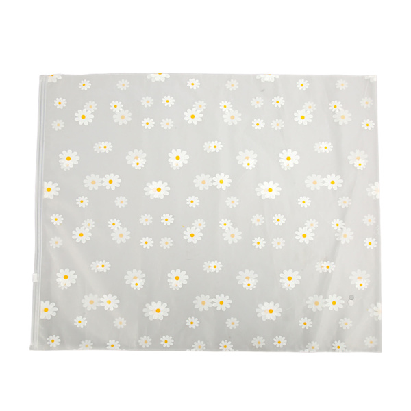 30 st Frostade plastpåsar med dragkedja Daisy Pattern Återanvändbara lätta bärbara skjortor förpackningspåsar för kläder