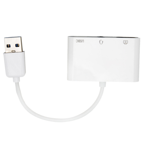 Hodesettladeradapter Multifunksjonsoppgradering Experience 3 i 1 hann til kvinne USB3.0 til 3.5 mm adapter