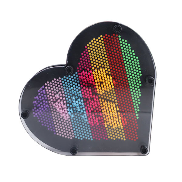 Pin Art Board 3D Tredimensionell Hjärtformad Regnbågsklon Handmodell Nål Målning Handavtryck Dekoration