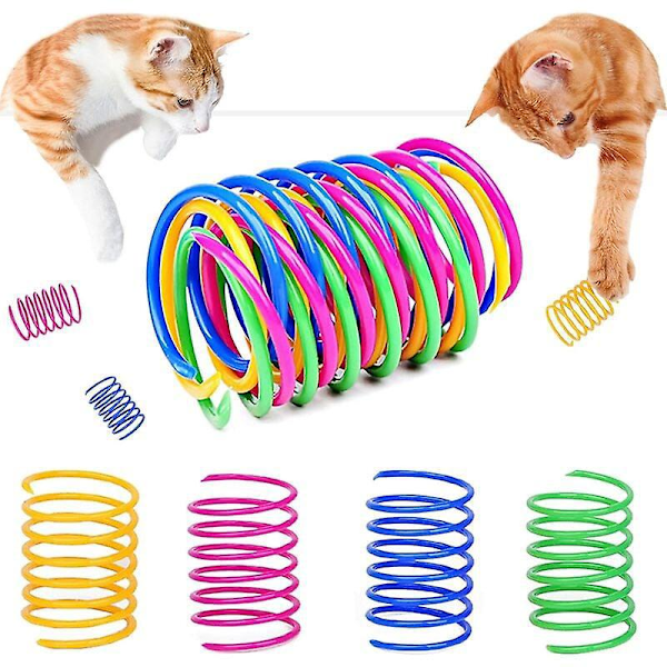 20 st Kattsaker, Kreativ Plast Färgglad Spiral, Leksaksspiraler Nyhet Husdjursleksaker Färgglada Spiraler Kattsaker