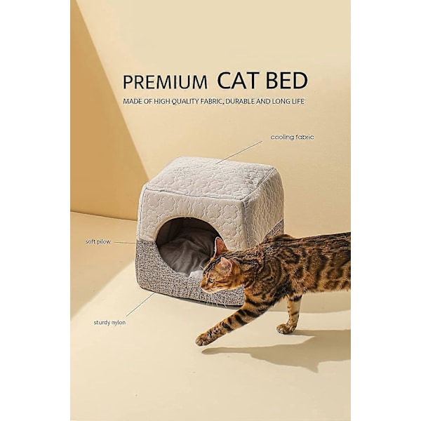Kattgrotta Säng för Innekatter upp till 7kg, 37x33x30cm 3 i 1 Varm Grotta Katthus