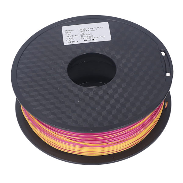 Silke Filament 1,75 mm Guld og Purpurrød Skinnende PLA Clog Free 3D Printer Filament