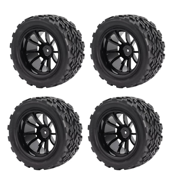 4 kpl RC-auton renkaat Kumista Musta RC-renkaat ja vanteet Sarja TRAXXAS SLASH RC Short Course Truck 1/10