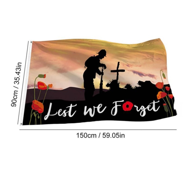 Remembrance Day Flag Polyester Flag Single Side Heavy Duty Flag for Heroes Modererende Remembrance