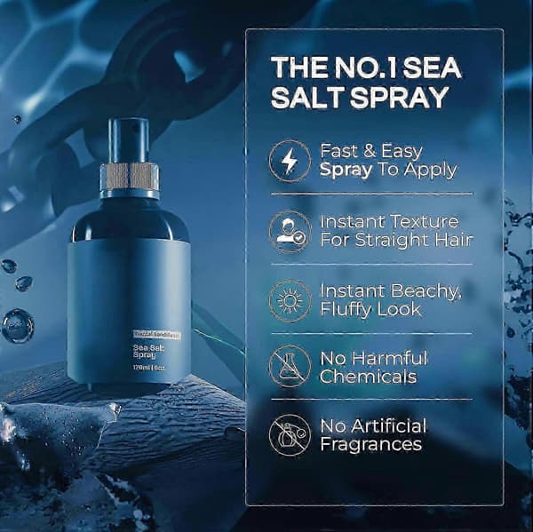 Havsaltsspray til hår naturligt let hold 25-26s 3pcs