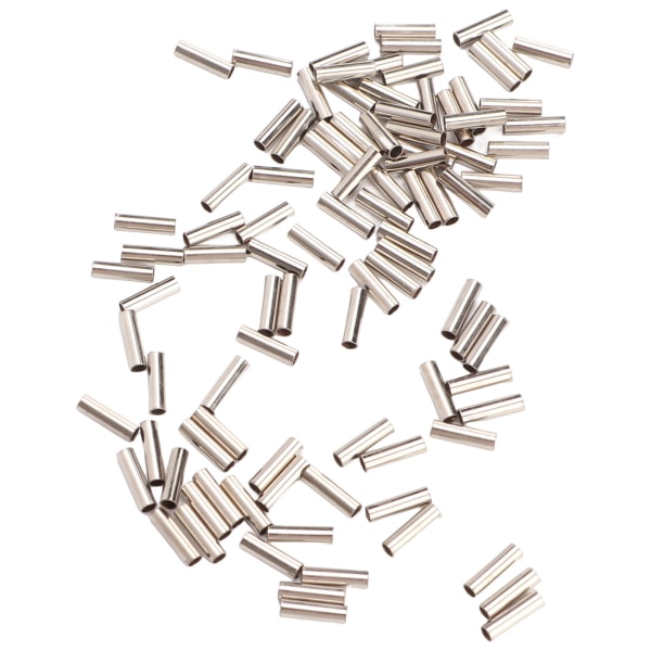 100 stk Single Barrel Crimp Sleeves Kit Korrosionsbestandig God fiksering Fiskeline rørforbindelser til fiskeri 2.6