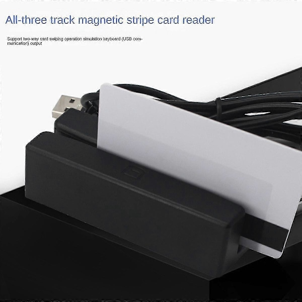 MSR90 USB Magneettikortinlukija 3-raitainen Mini Swiper, yhteensopiva USB PC-C8:n kanssa