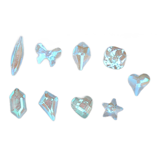600 stk. Neglekunst Rhinestones Forskellige Størrelser Former Bærbar Neglekunst Sæt til DIY Håndværk Sko Tasker Dekoration