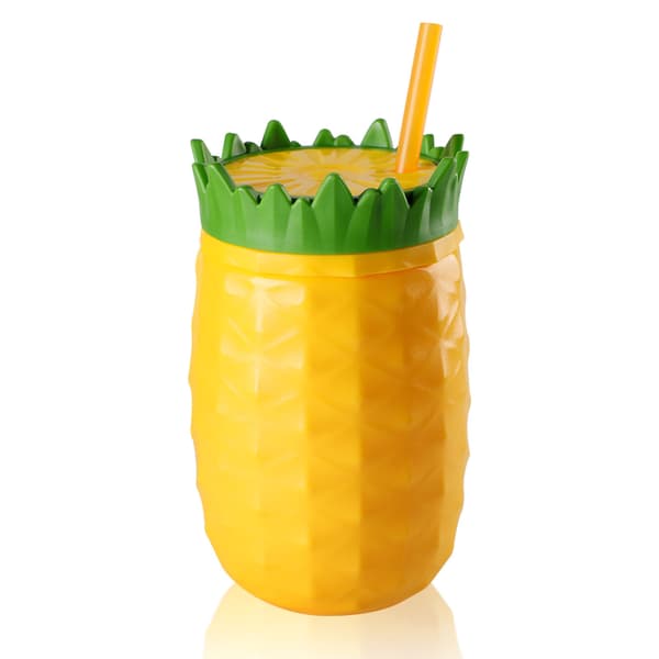 Fruktformad kopp dubbla lager sugrör kall isolering läckagesäker plastmugg för sommar typ3 300mL-500mL