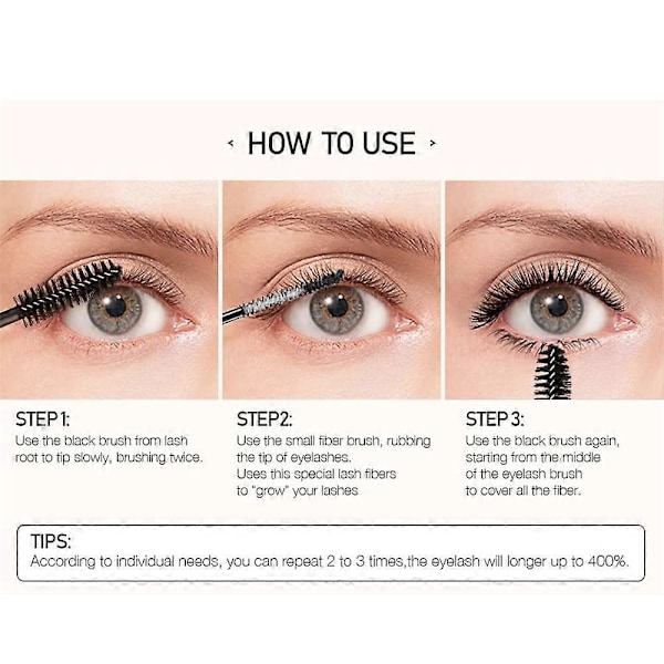 Double Head Mascara med Stor og Lille Børste, 2 i 1 (Pakke med 1)