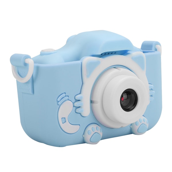 12MP Mini tegneserie Kitty Digitalkamera Legetøj med Dobbeltkamera til Børn KidsBlue