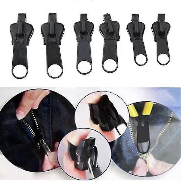 6 stk. Fix Zip Puller, Zip Slider Reparations Instant Kit, Instant Lynlås Sæt, Fix Lynlås Aftagelig Rednings Udskiftningspakke, Instant Lynlås Sæt