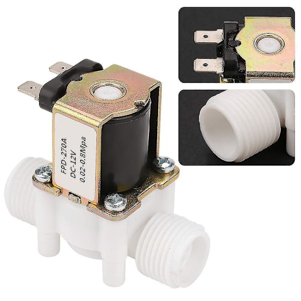 Dc12V Normaalisti Suljettu Vesiventtiili G1/2-tuuman Muovinen Sähköinen Solenoidiventtiili Annostelija-B7
