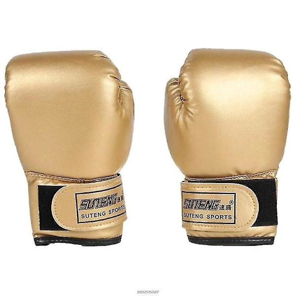 Boxningshandskar för barn 3-10 år - Ungdomsträningsvantar för kickboxning, Muay Thai, MMA guld