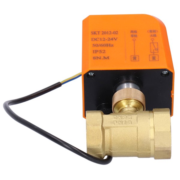 2-vägs elektrisk kulventil 2-tråds mässing motoriserad mekanisk utrustning DC12/24V DN25